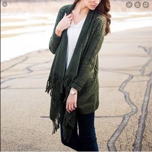 Forest Green Knit Cardigan